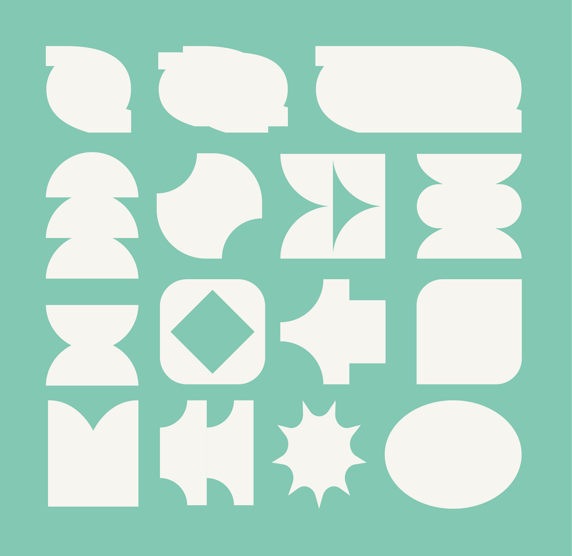 Pearl Street Wealth Partners icon set — paper brand symbols on a mint green background