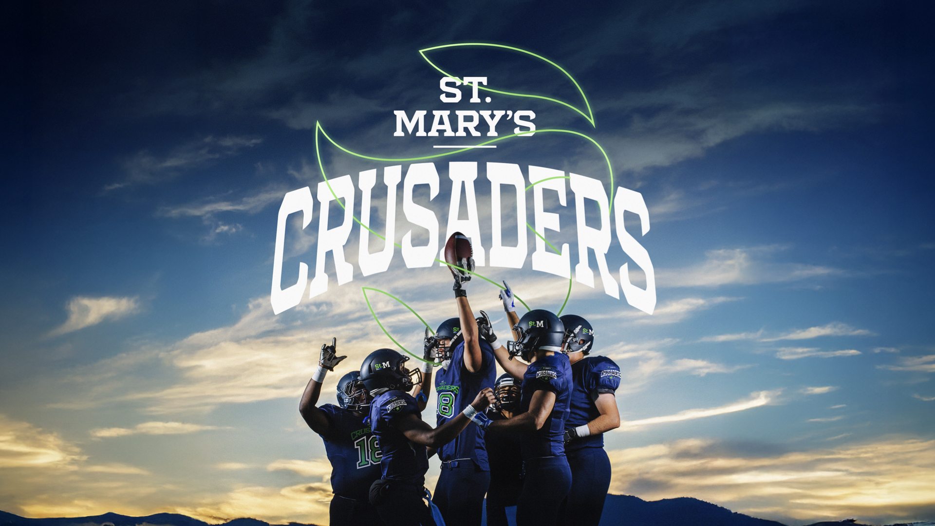 St. Mary’s school branding exercise — Crusaders team campaign graphic