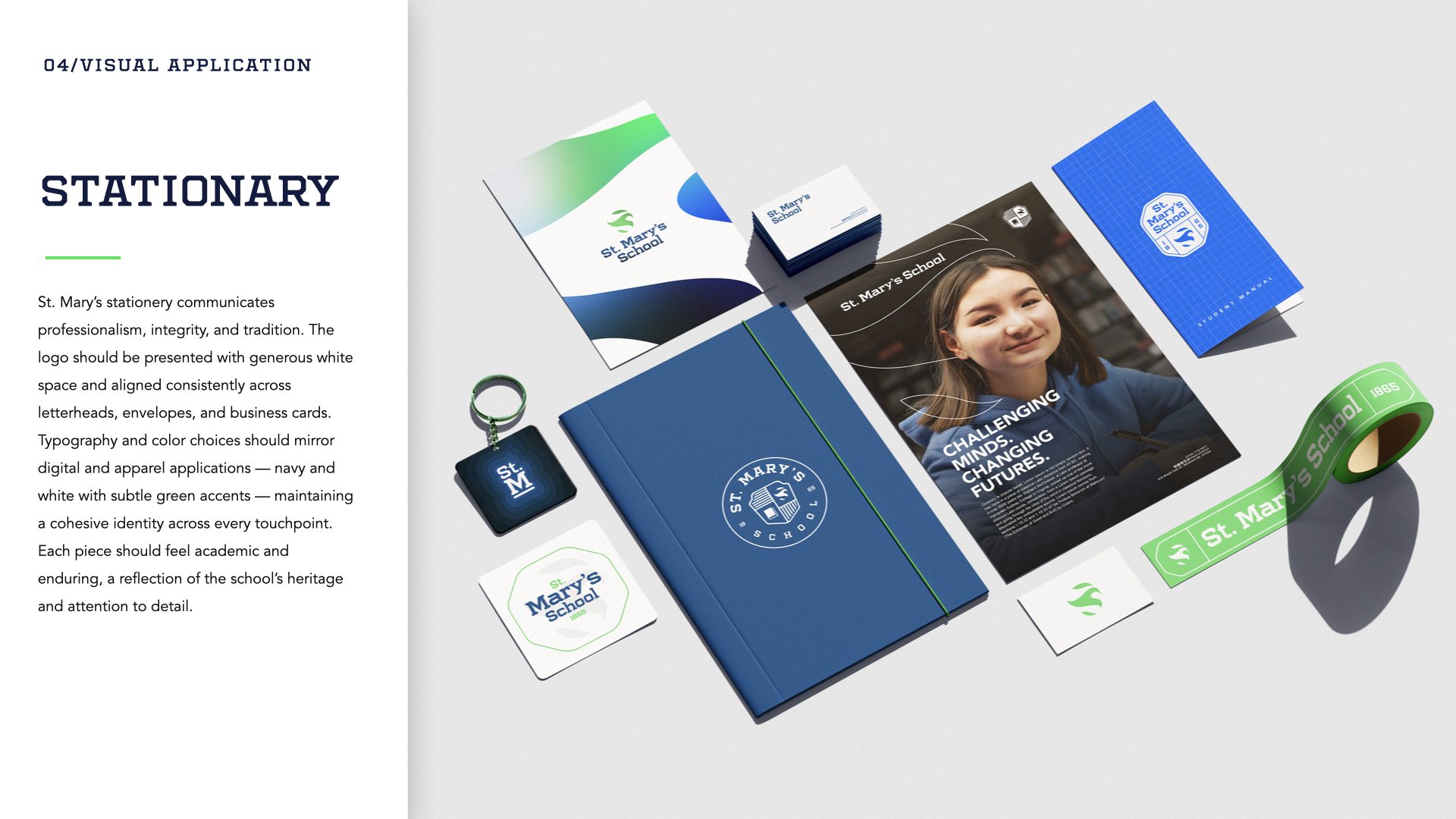 St. Mary’s school branding exercise — School stationery and identity mockups