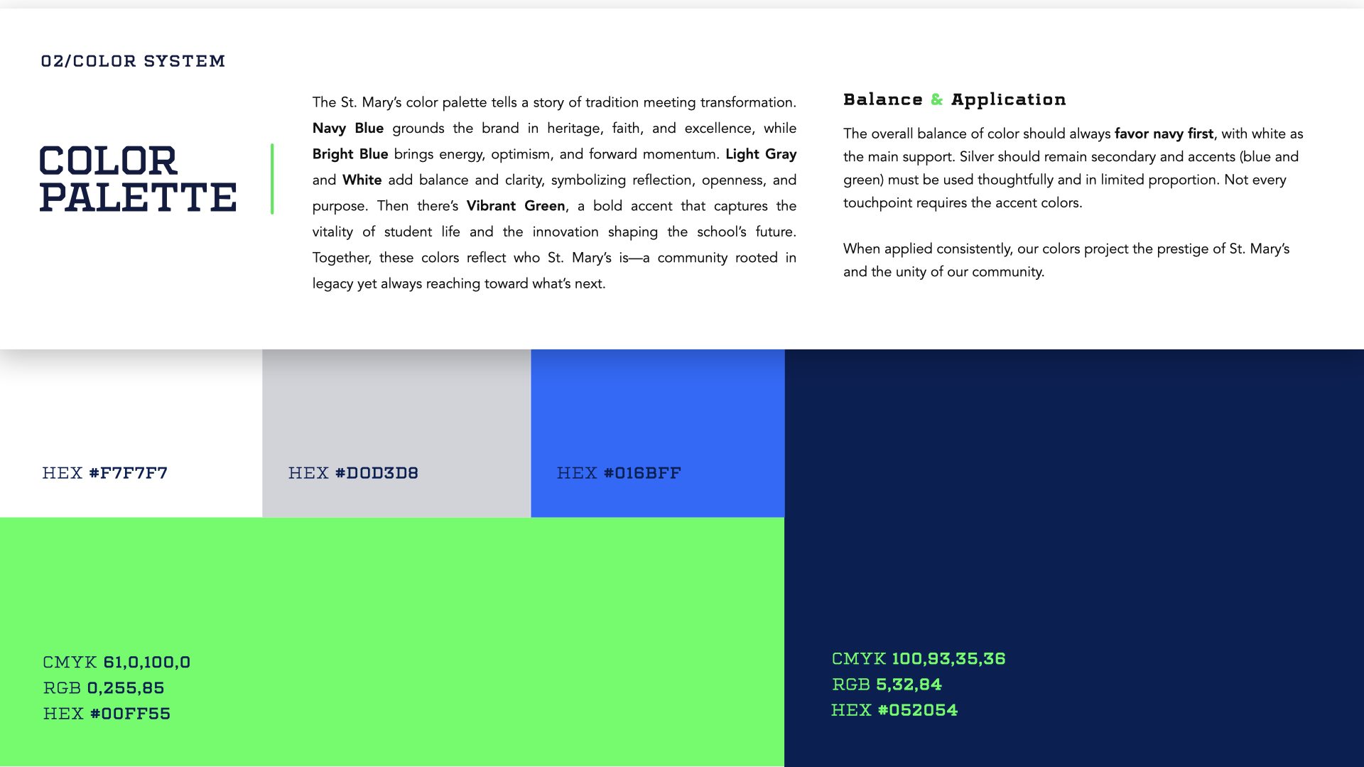 St. Mary’s school branding exercise — Primary school brand color palette