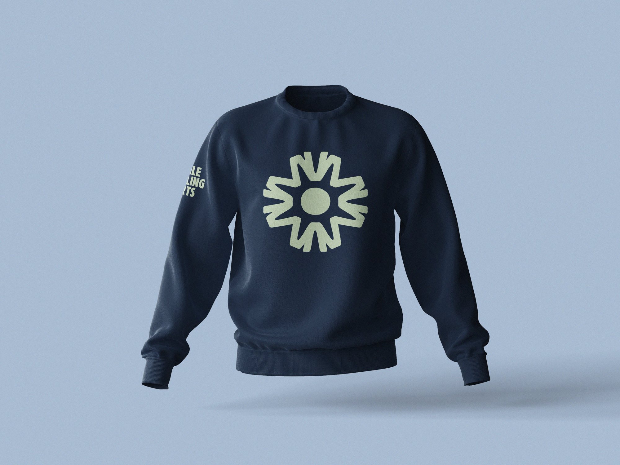 Agile Healing Arts branding — navy sweatshirt mockup