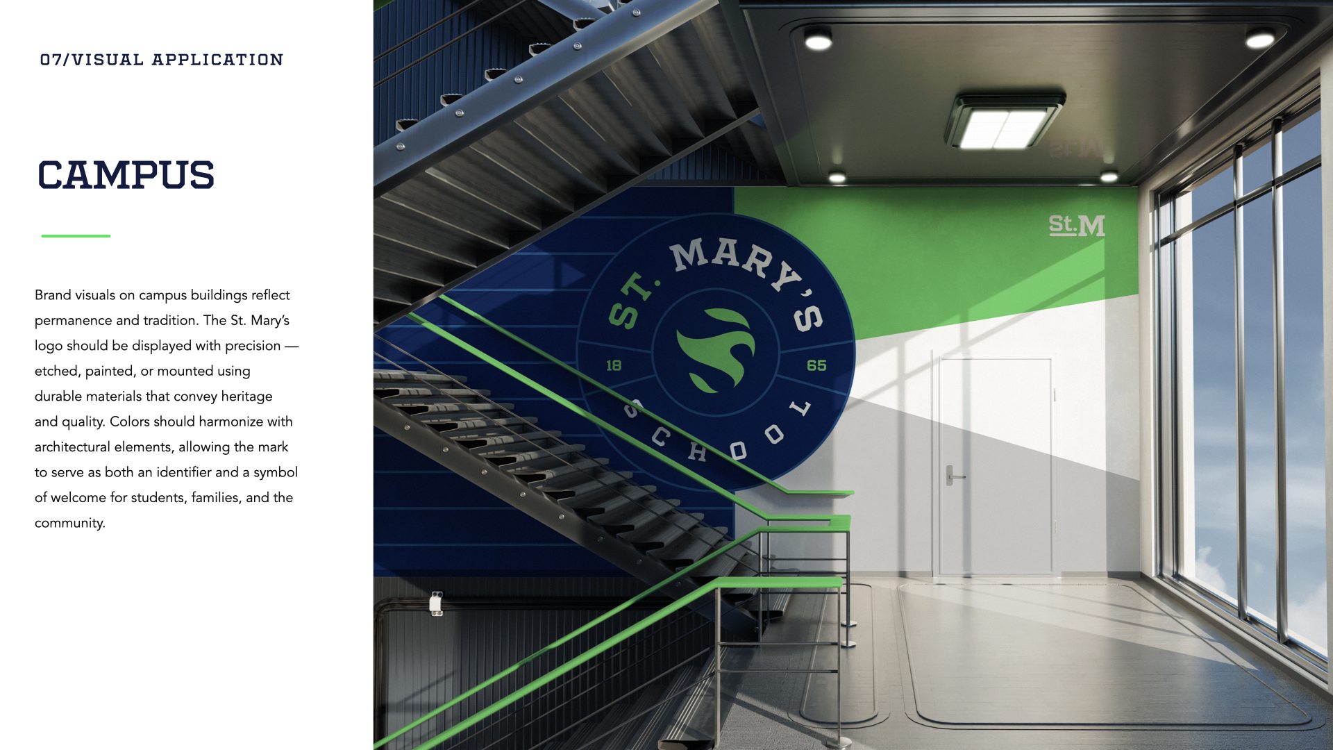 St. Mary’s school branding exercise — Campus interior signage concept