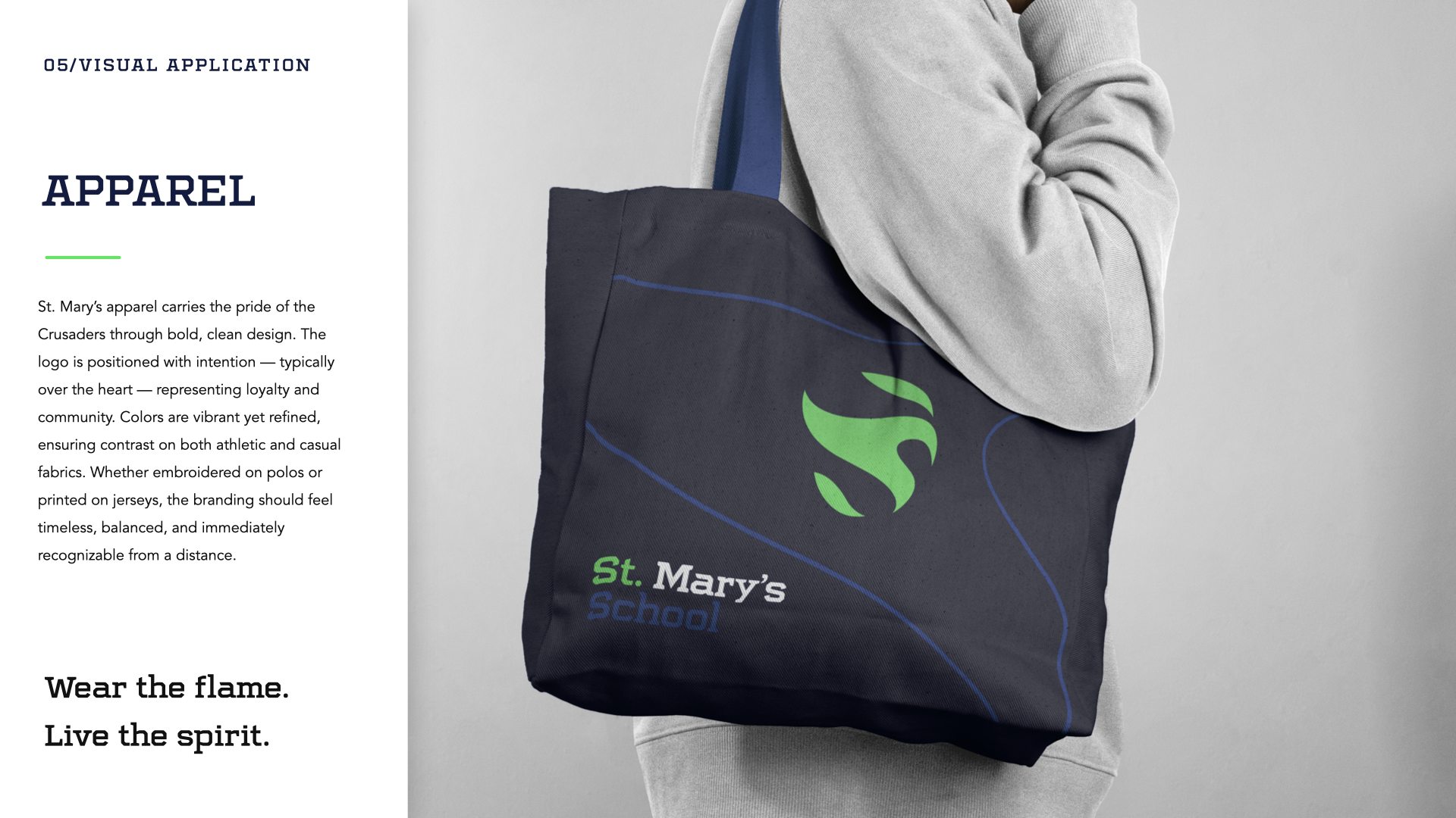 St. Mary’s school branding exercise — School tote bag and apparel concept