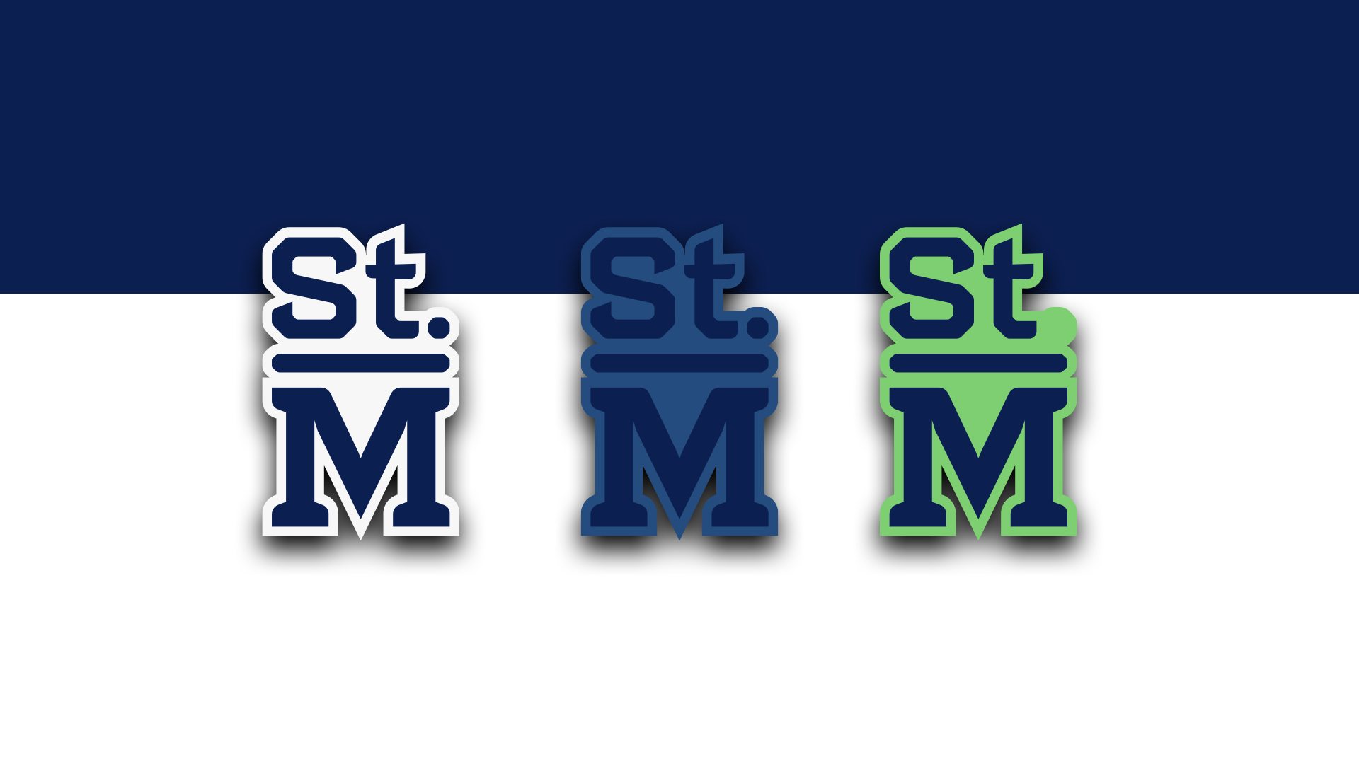 St. Mary’s school branding exercise — Stacked St. M lettermark variations