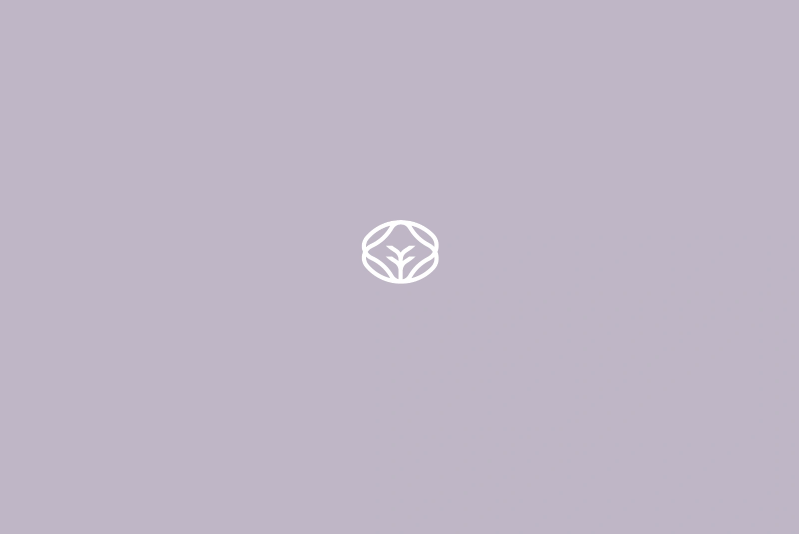 Pure Integrative Health brand guide — white symbol on the lavender brand background