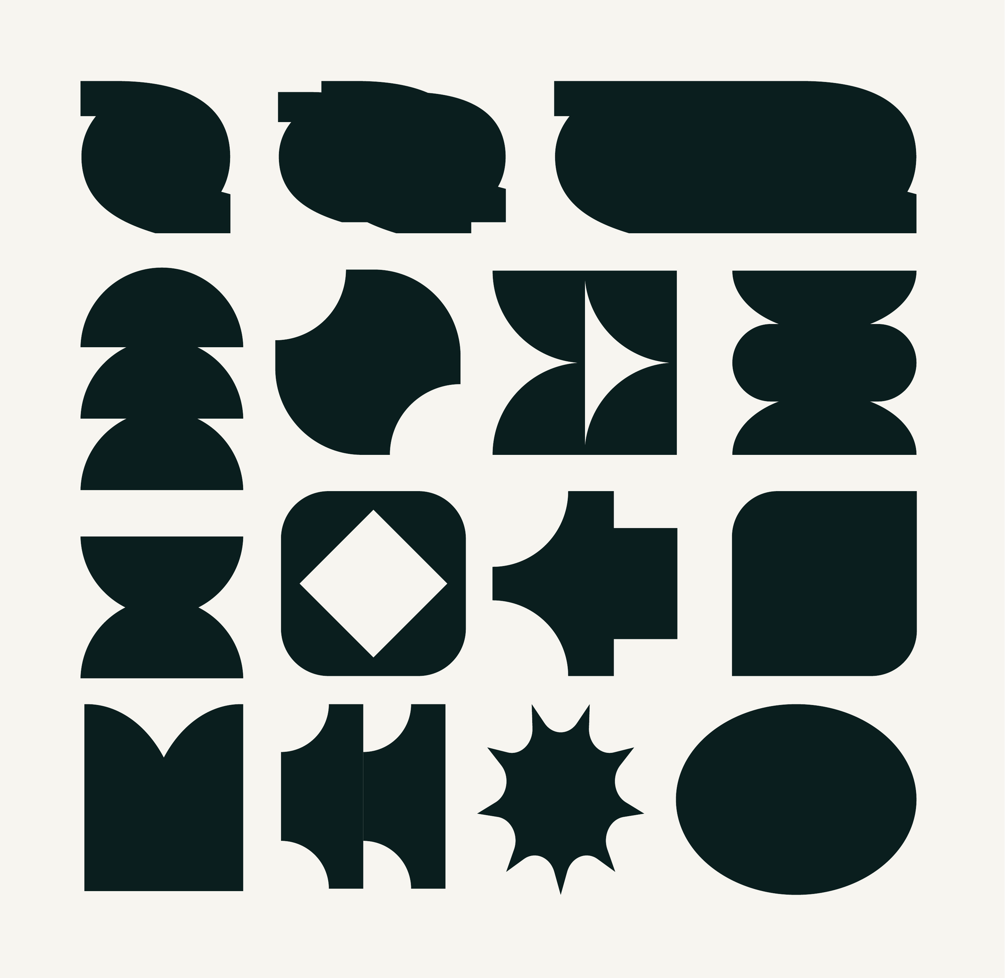 Pearl Street Wealth Partners icon set — deep green brand symbols on a paper background