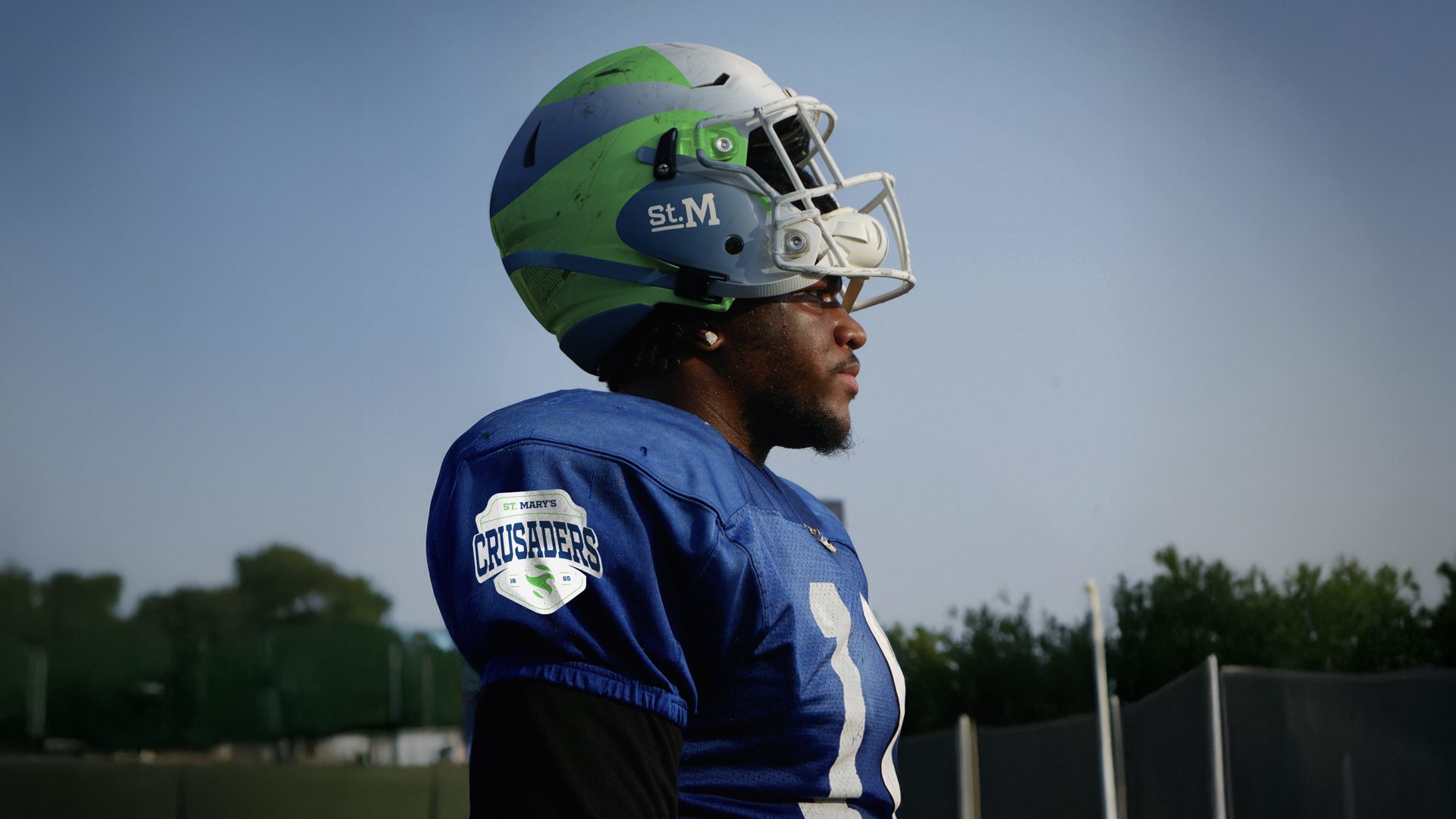 St. Mary’s school branding exercise — Crusaders football player graphic